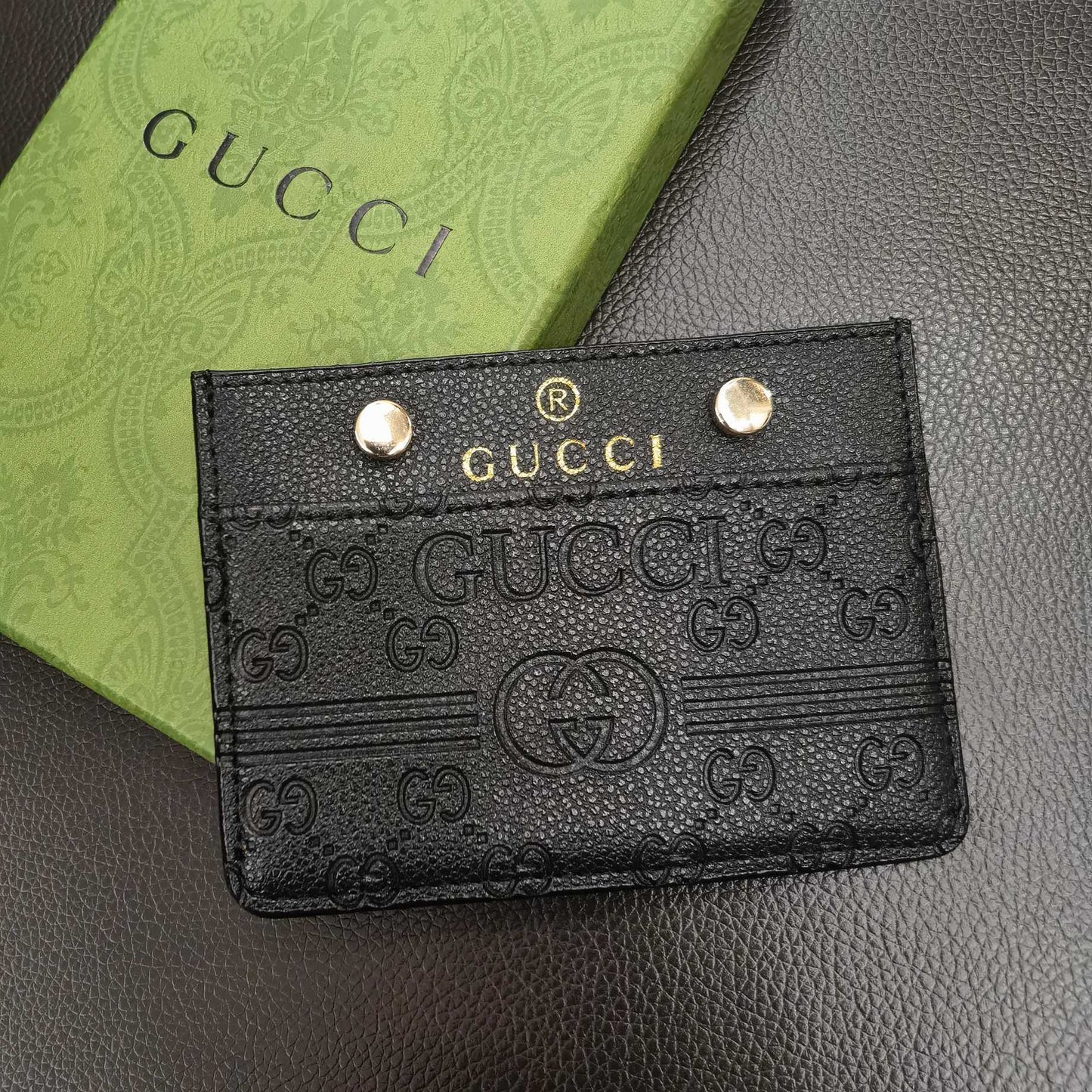 Tunde Store Gucci Embossed Leather Card Holder Wallet