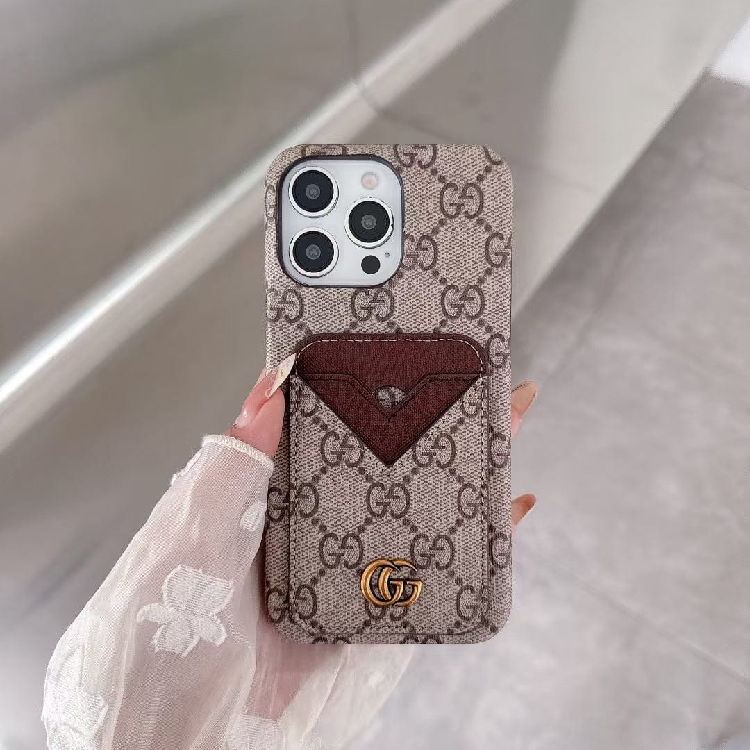 Tunde Store Gucci GG Canvas Cardholder Leather iPhone Case