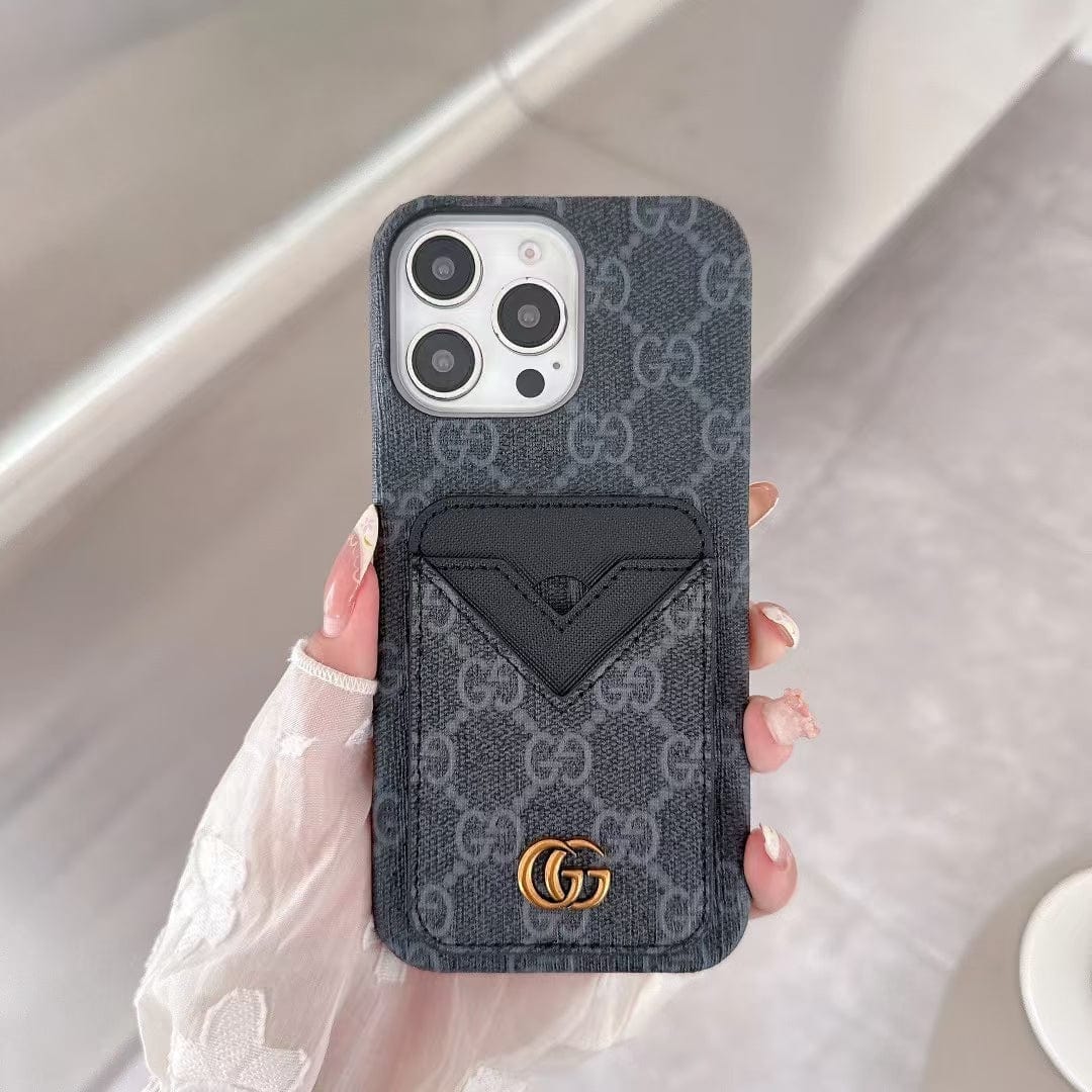 Tunde Store Gucci GG Canvas Cardholder Leather iPhone Case