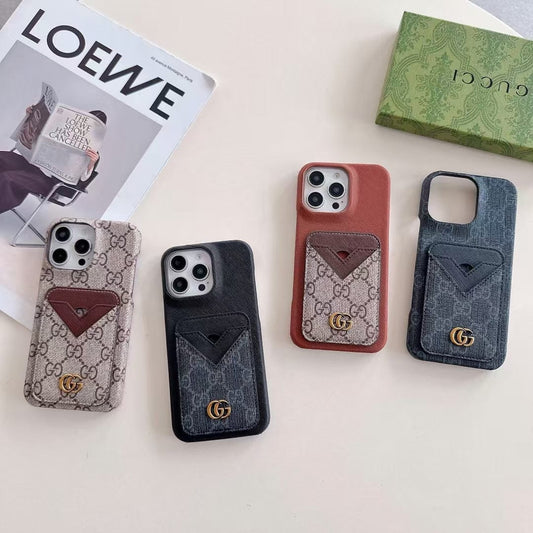 Tunde Store Gucci GG Canvas Cardholder Leather iPhone Case