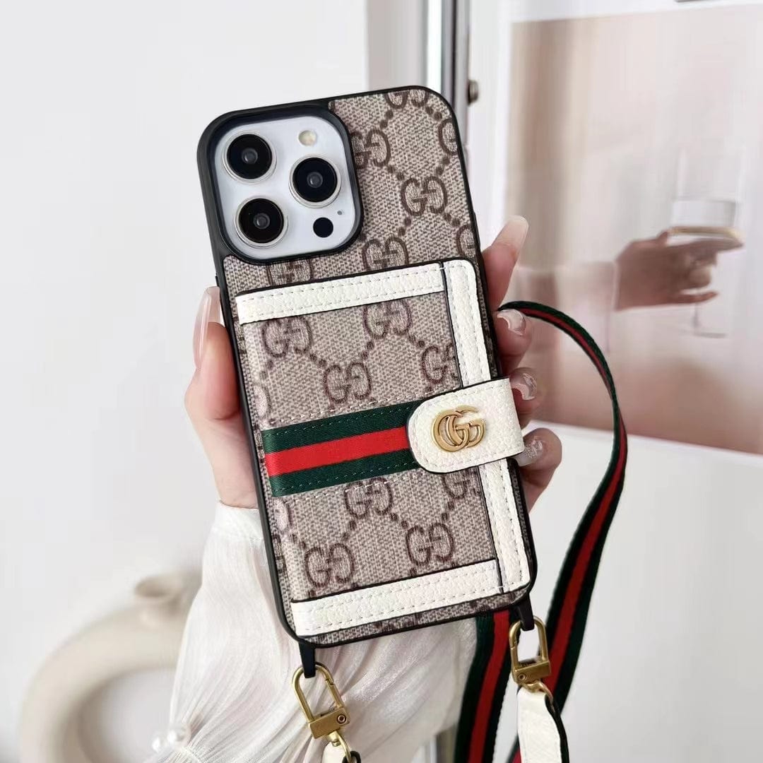 Tunde Store Gucci iPhone 15 Case with Wrist Strap