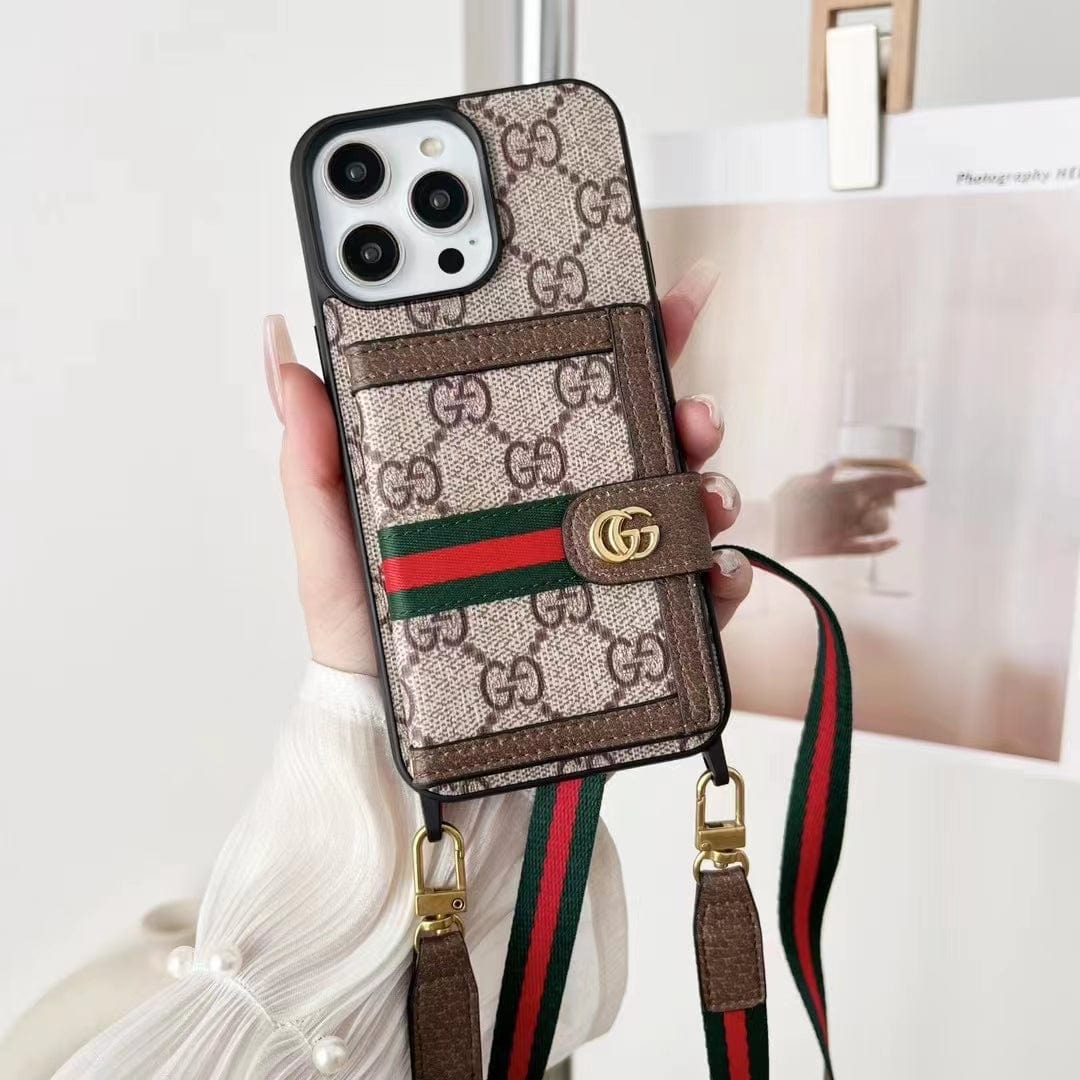 Tunde Store Gucci iPhone 15 Case with Wrist Strap