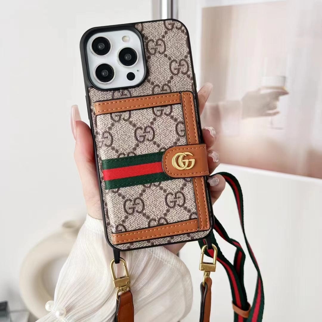 Tunde Store Gucci iPhone 15 Case with Wrist Strap