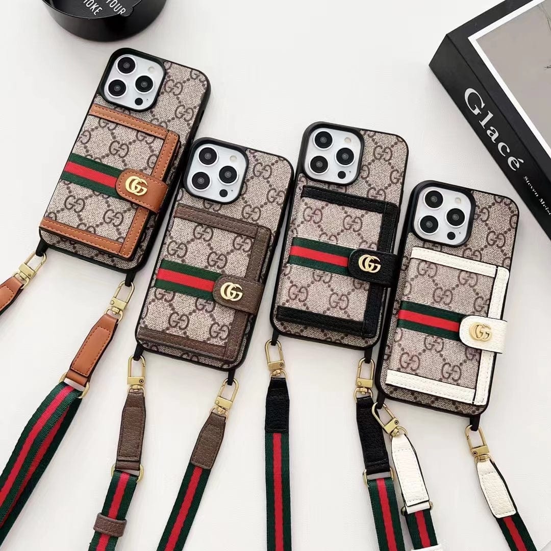 Tunde Store Gucci iPhone 15 Case with Wrist Strap