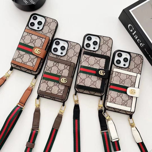 Tunde Store Gucci iPhone 15 Case with Wrist Strap