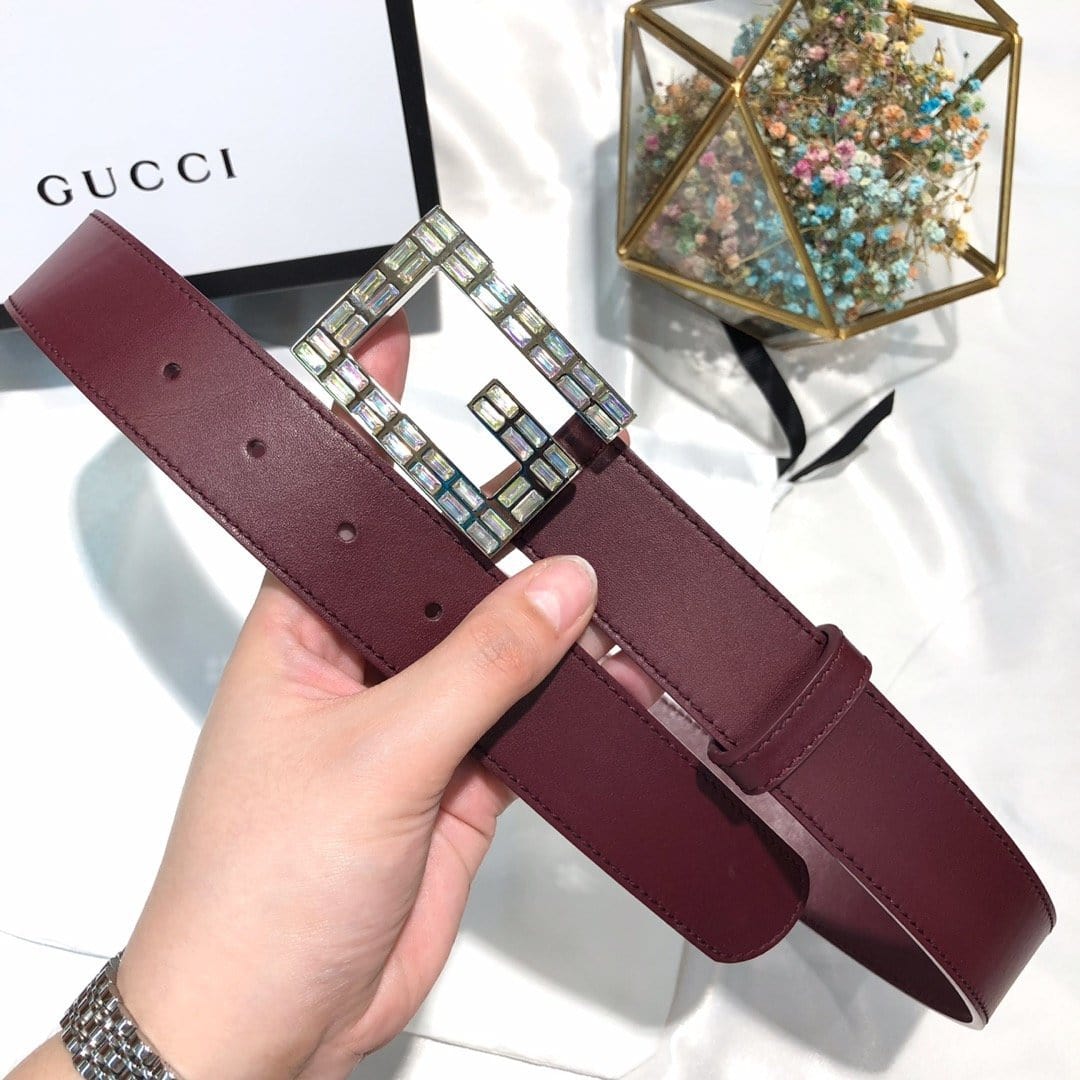 Tunde Store Gucci Mahogany Leather Belt - Glamorous Buckle