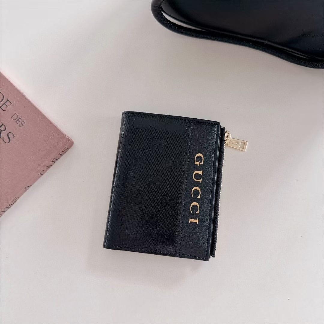 Tunde Store Gucci Monogram Zip Wallet with Gold Logo – Bifold Design