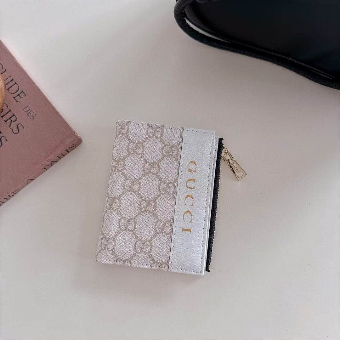 Tunde Store Gucci Monogram Zip Wallet with Gold Logo – Bifold Design