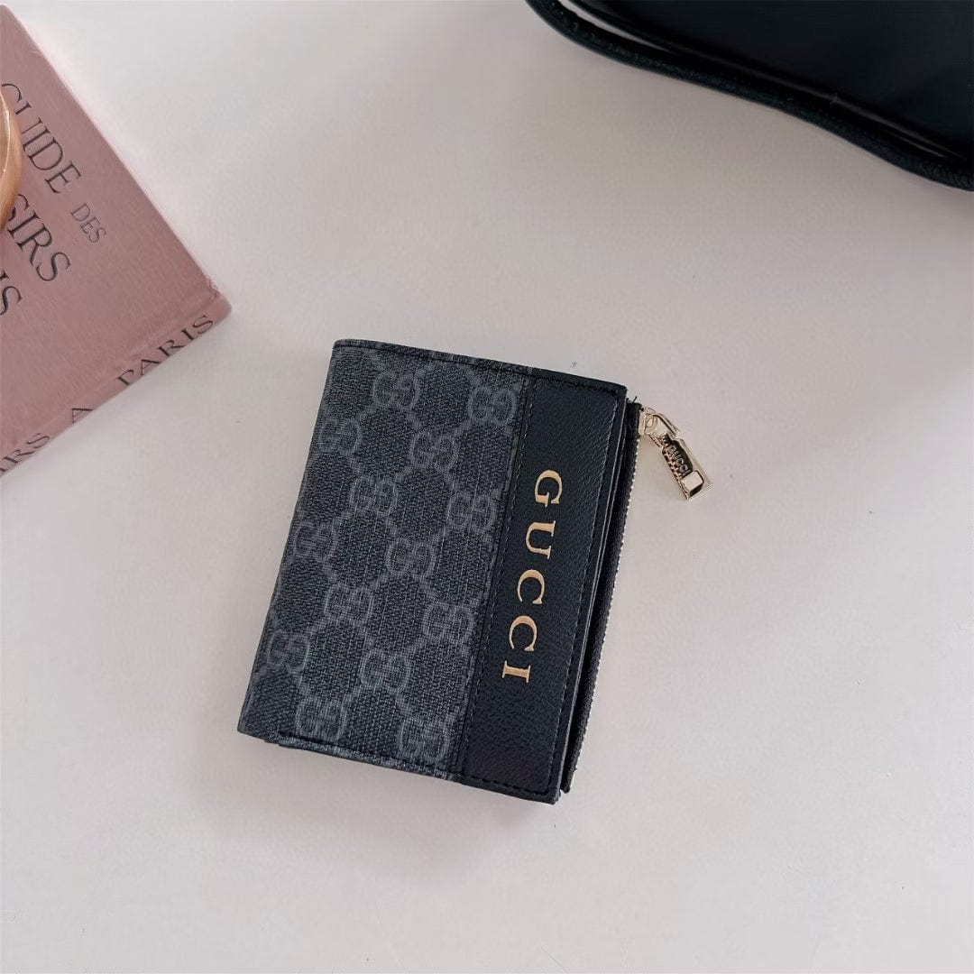 Tunde Store Gucci Monogram Zip Wallet with Gold Logo – Bifold Design