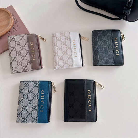 Tunde Store Gucci Monogram Zip Wallet with Gold Logo – Bifold Design