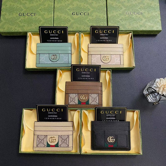 Tunde Store Gucci Signature Leather Card Holder Wallet