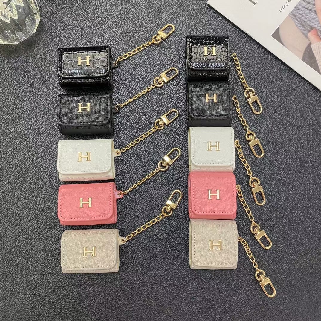 Tunde Store Hermès Inspired Airpod Cover with Gold Chain