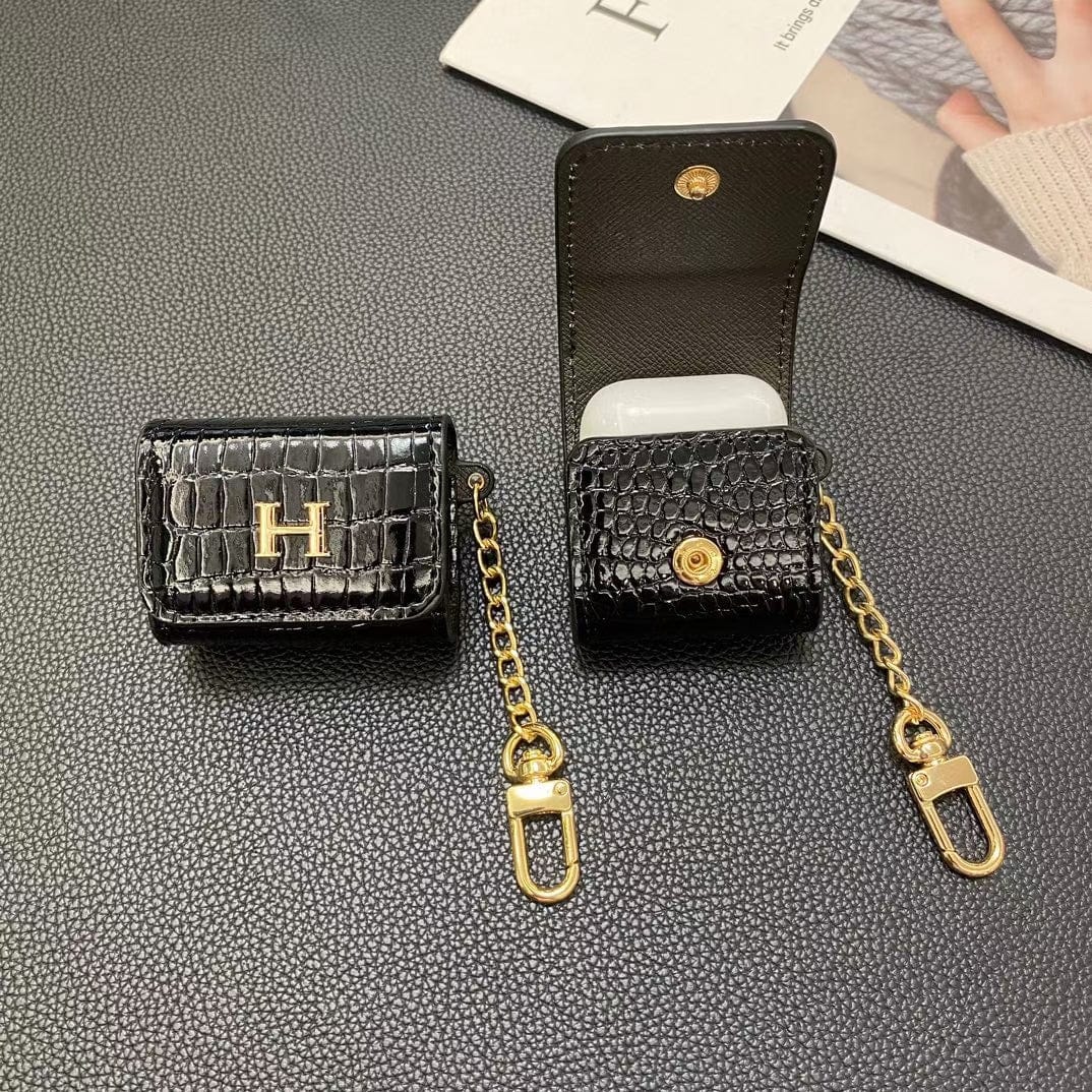 Tunde Store Hermès Inspired Airpod Cover with Gold Chain