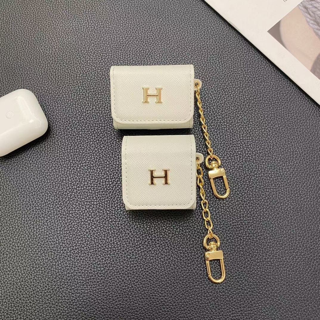 Tunde Store Hermès Inspired Airpod Cover with Gold Chain