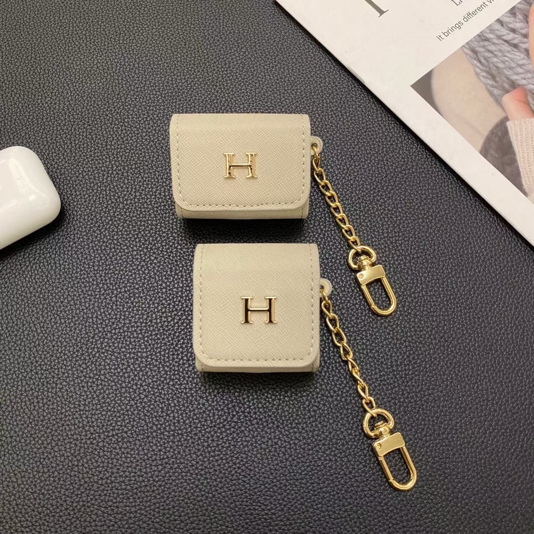 Tunde Store Hermès Inspired Airpod Cover with Gold Chain