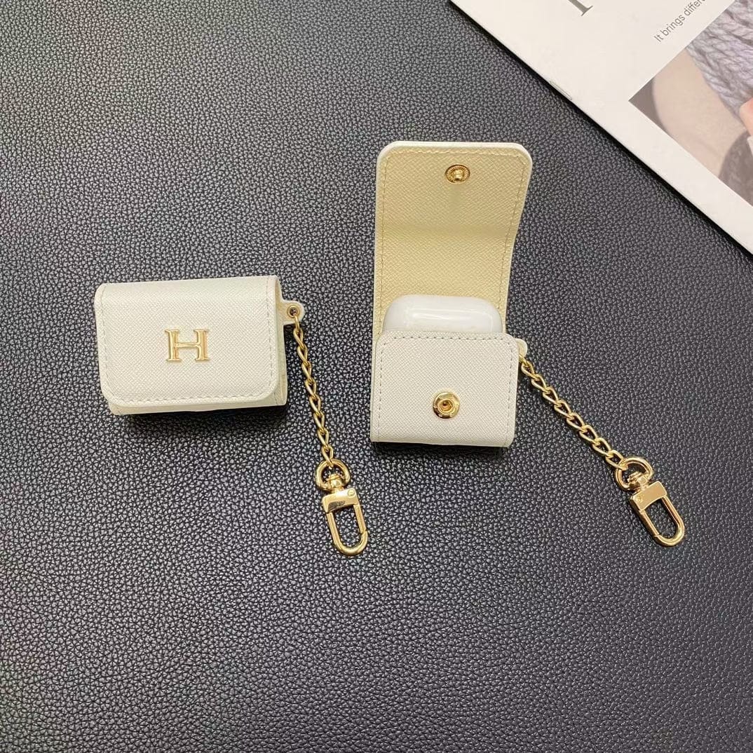 Tunde Store Hermès Inspired Airpod Cover with Gold Chain