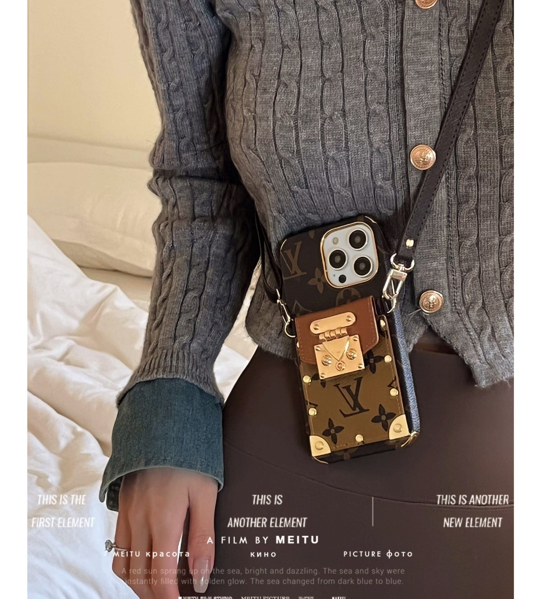 Tunde Store iphone 12 - 15 Pro Max Louis Vuitton Crossbody With Cash Card Holder
