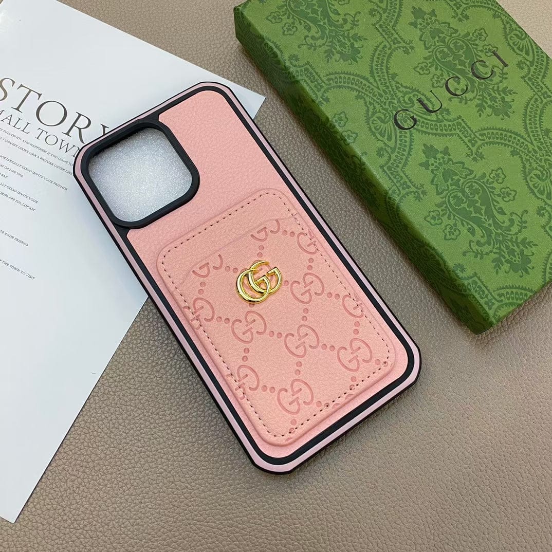 Tunde Store iphone 12 - 16 Pro Max Luxury Emboss Gucci With Cash Card Holder