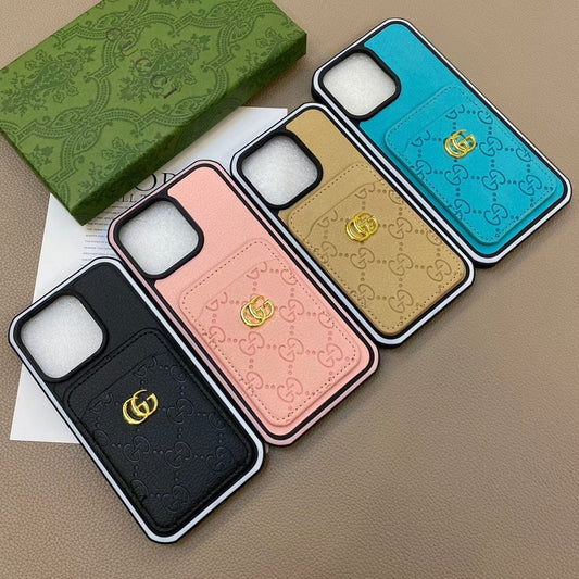 Tunde Store iphone 12 - 16 Pro Max Luxury Emboss Gucci With Cash Card Holder