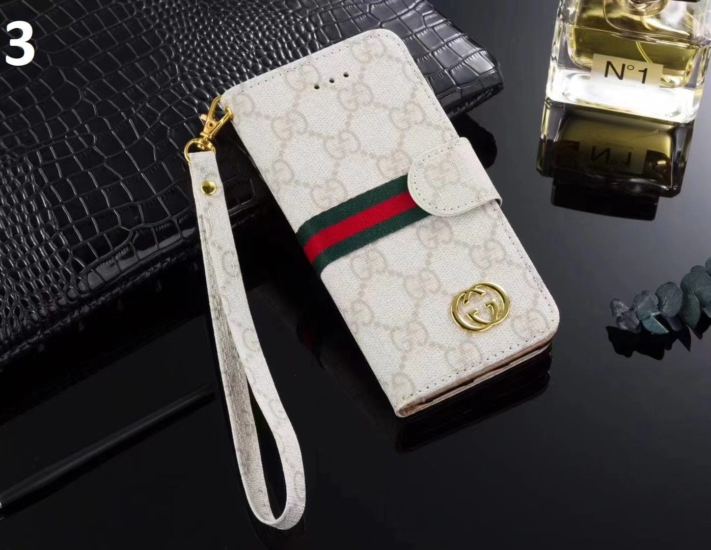 Tunde Store Leather Gucci Folio Phone Cases for iPhone 14 | iPhone 15 | iPhone 16