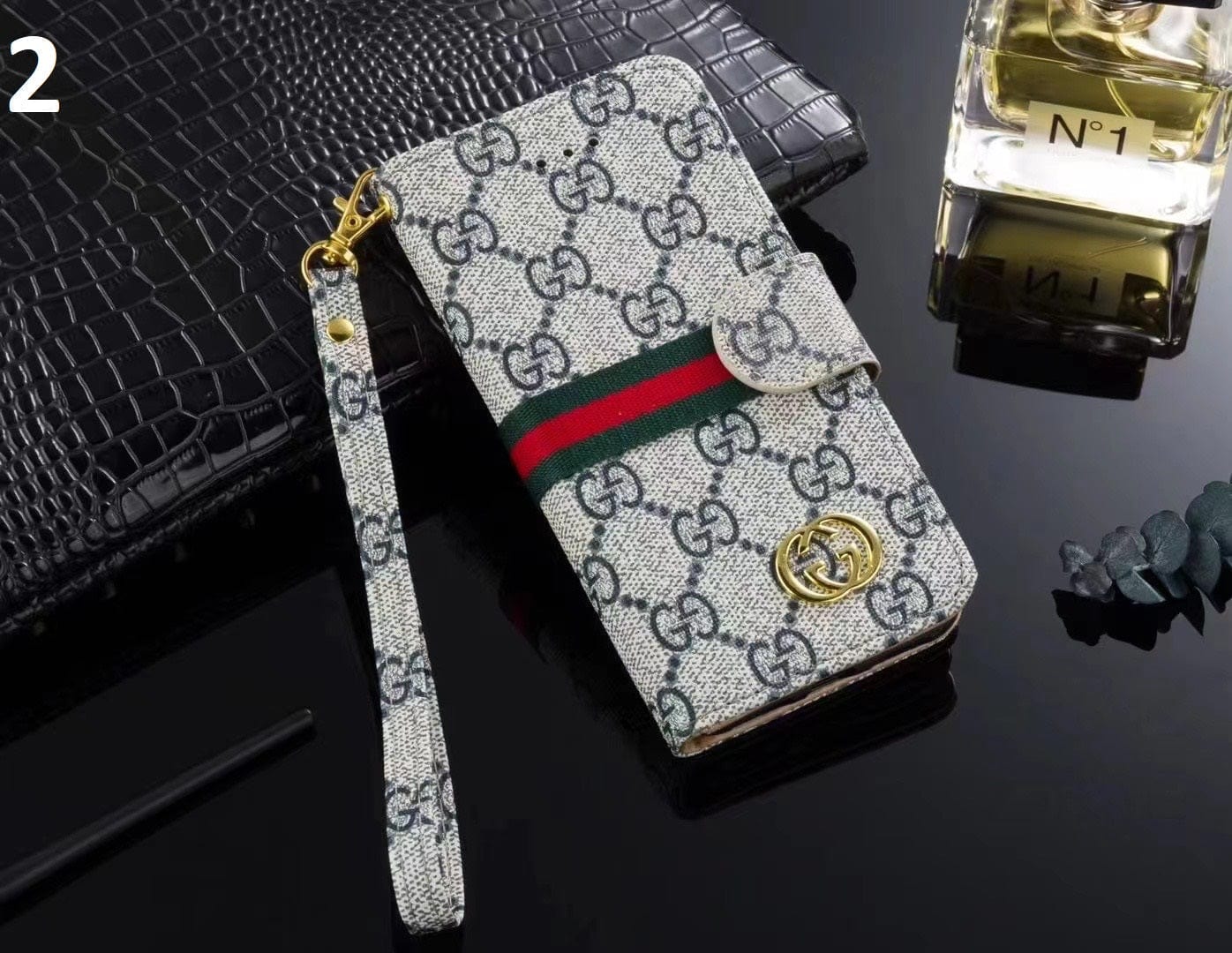 Tunde Store Leather Gucci Folio Phone Cases for iPhone 14 | iPhone 15 | iPhone 16