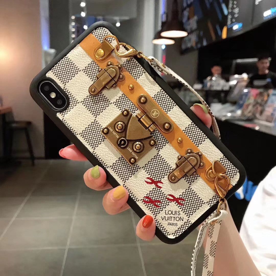 Tunde Store Leather Louis Vuitton iphone Case with straps