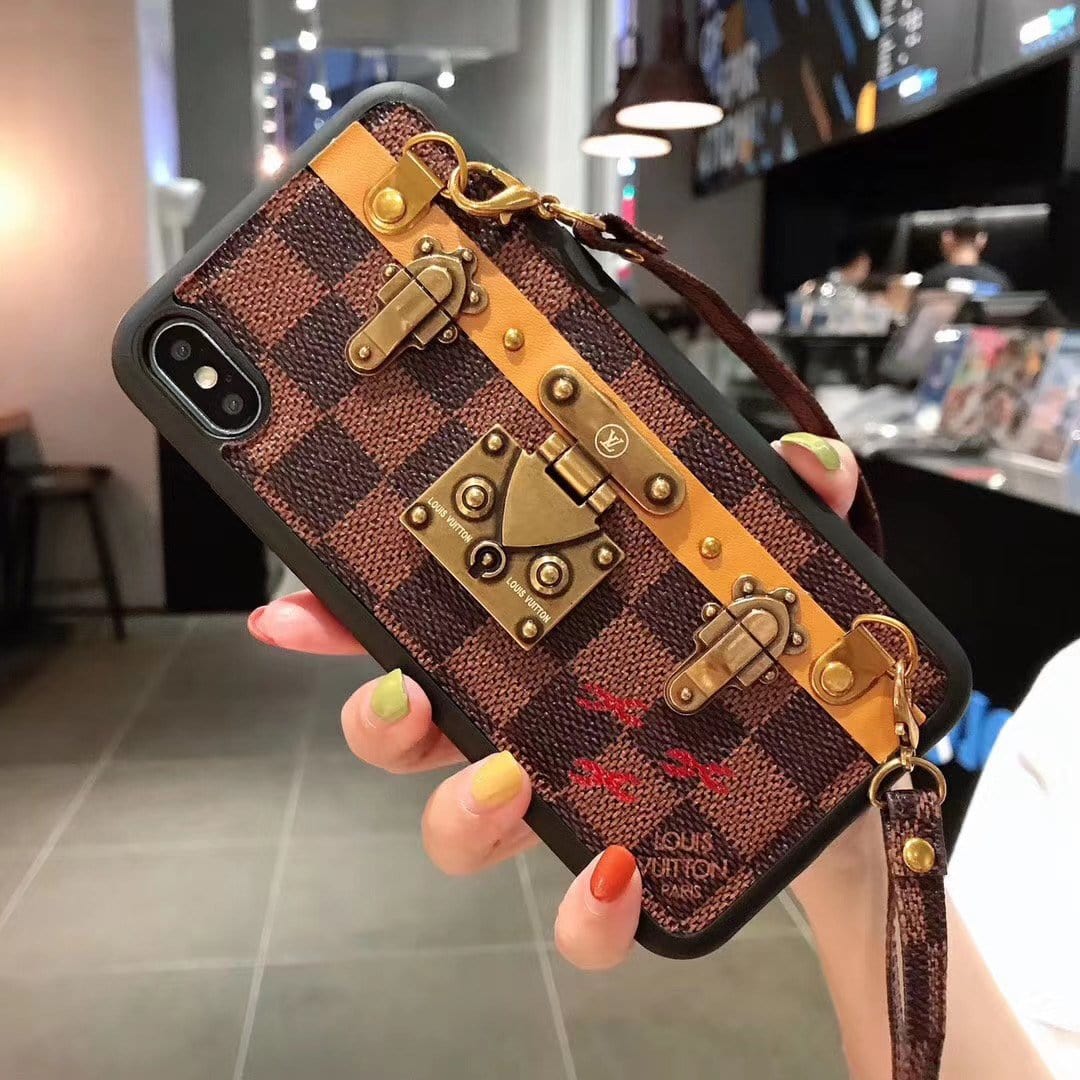 Tunde Store Leather Louis Vuitton iphone Case with straps