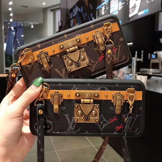 Tunde Store Leather Louis Vuitton iphone Case with straps
