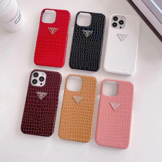 Tunde Store Leather Prada iPhone 15 Cases | Prada Phone Case for iPhone 15