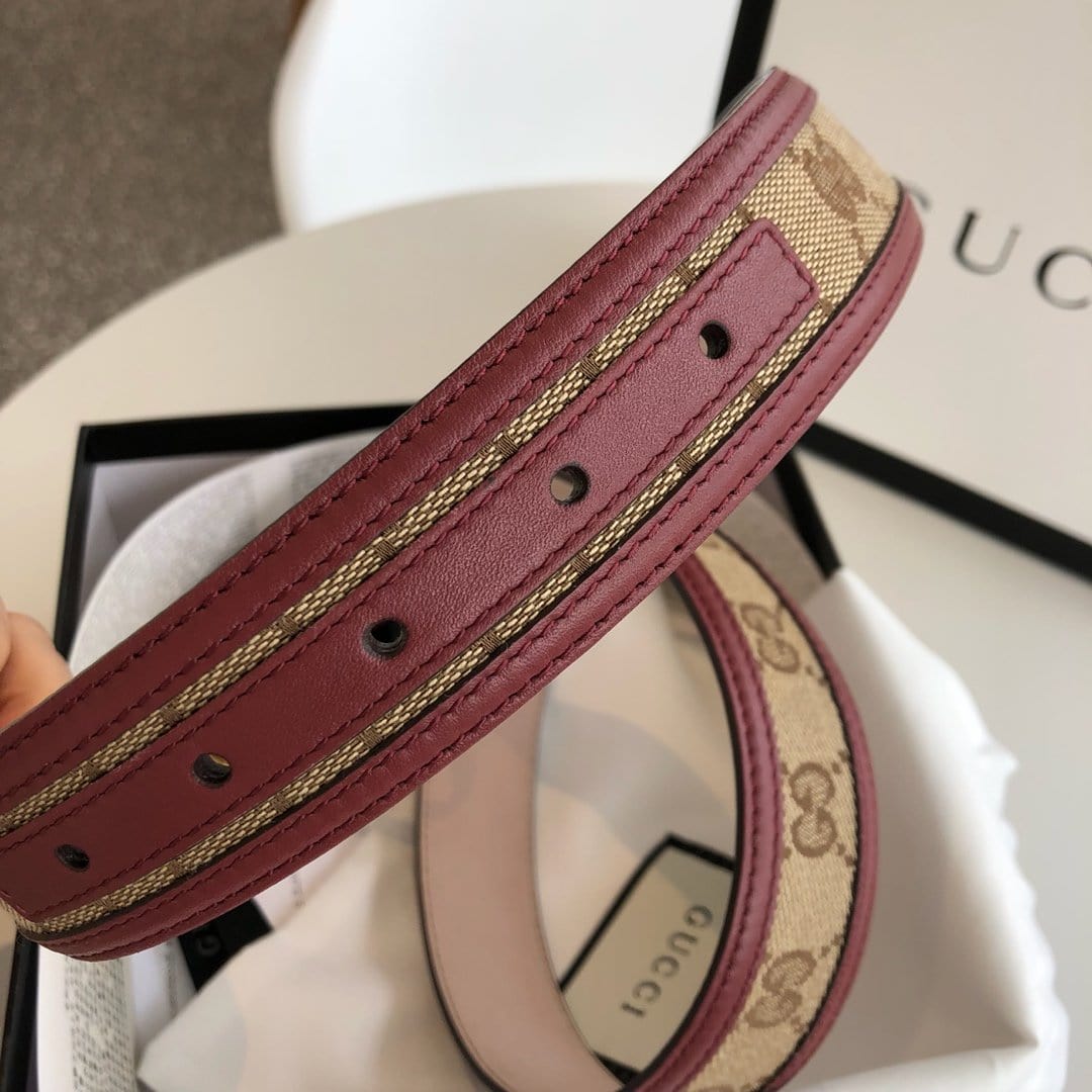 Tunde Store Limited Edition Burgundy & Brown Leather Gucci Belt