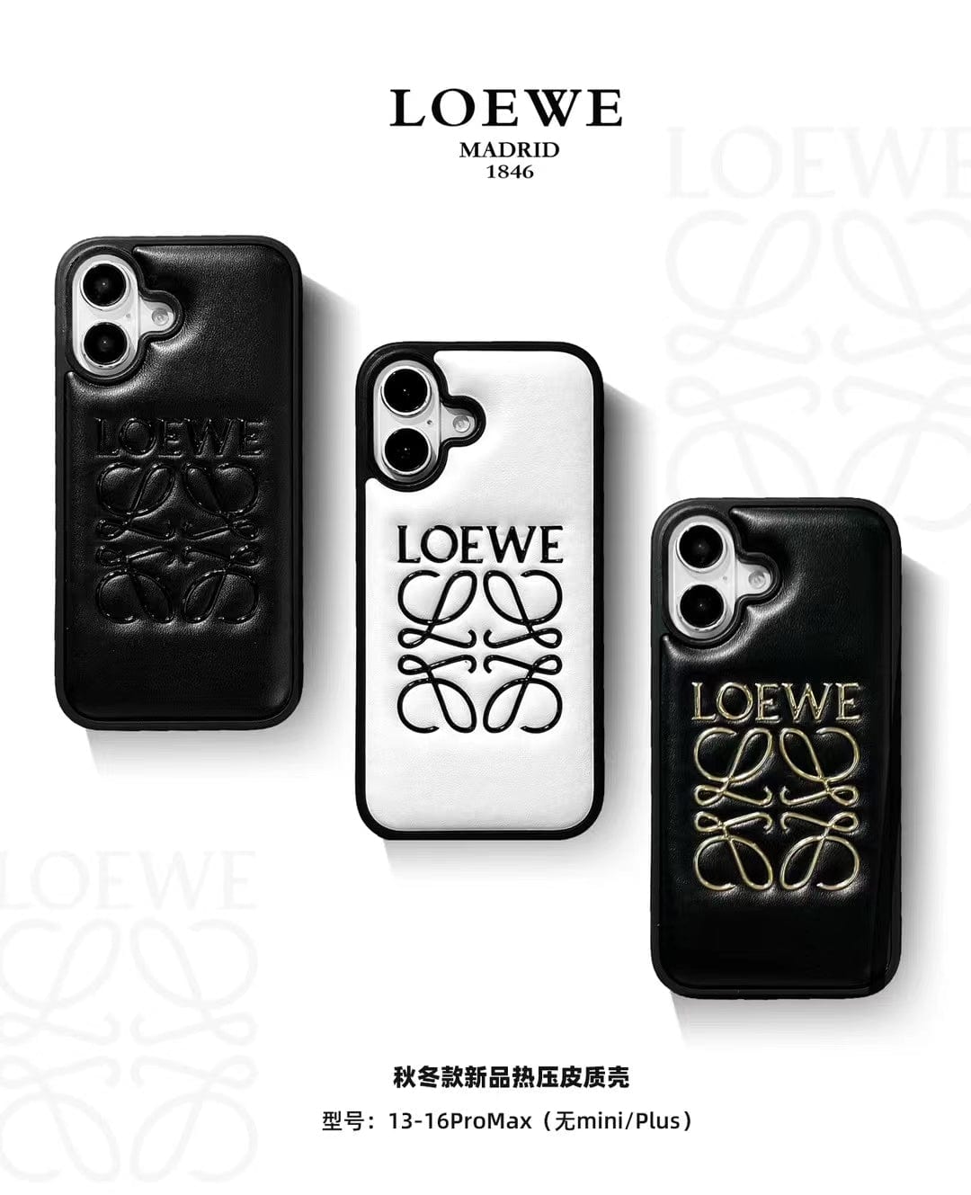 Tunde Store Loewe Anagram Logo Leather iPhone Case