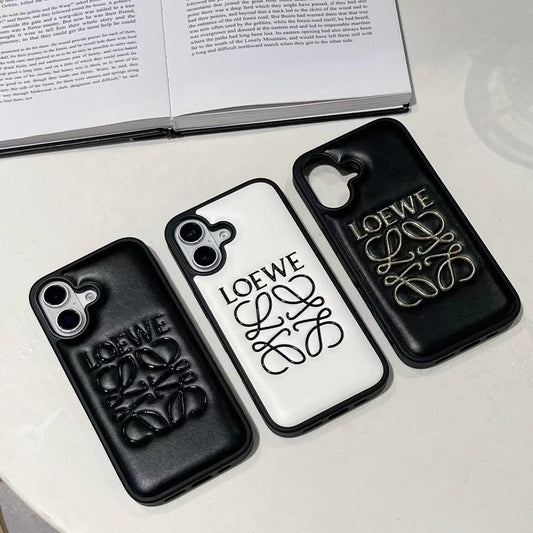 Tunde Store Loewe Anagram Logo Leather iPhone Case