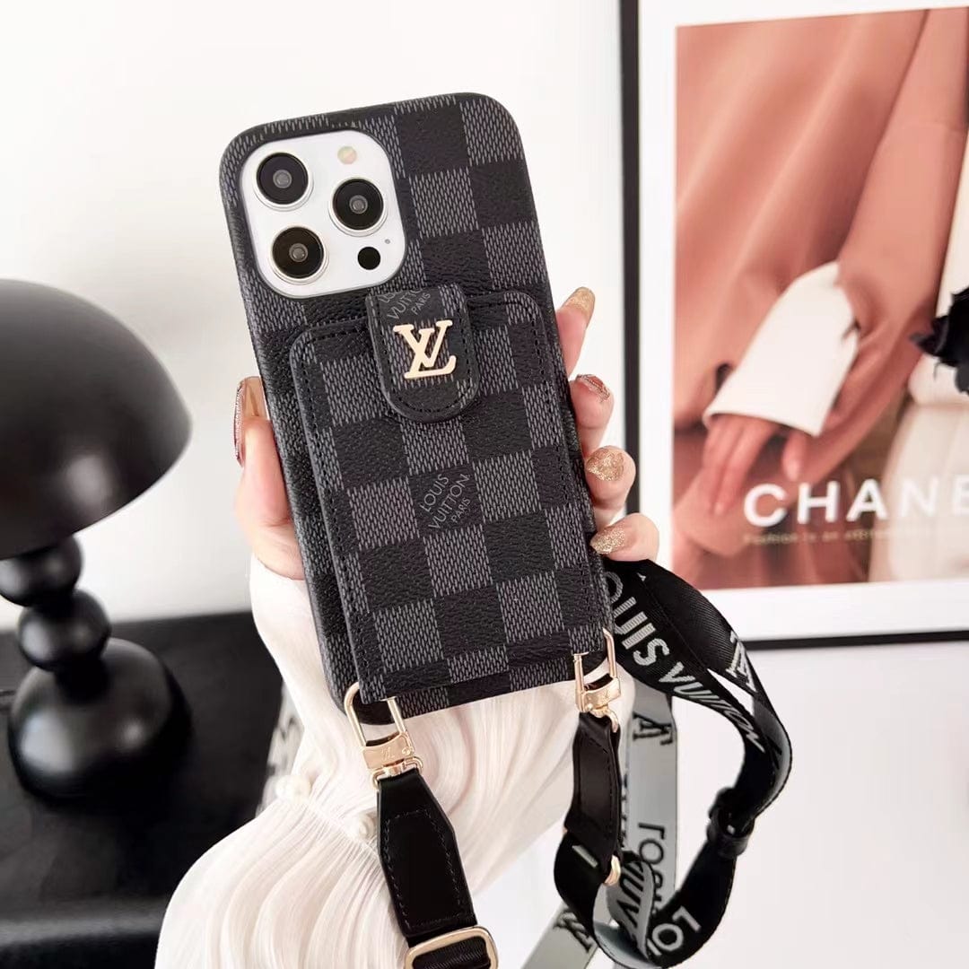 Tunde Store Loiuis Vuitton Monogram iPhone Case with Wrist Strap and Pouch | Luxury and Functionality