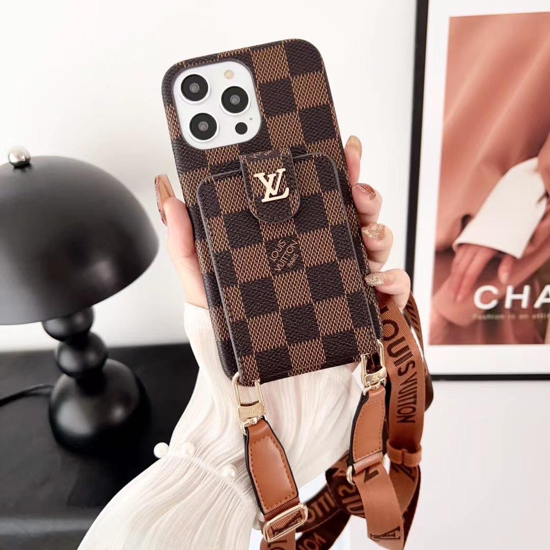 Tunde Store Loiuis Vuitton Monogram iPhone Case with Wrist Strap and Pouch | Luxury and Functionality
