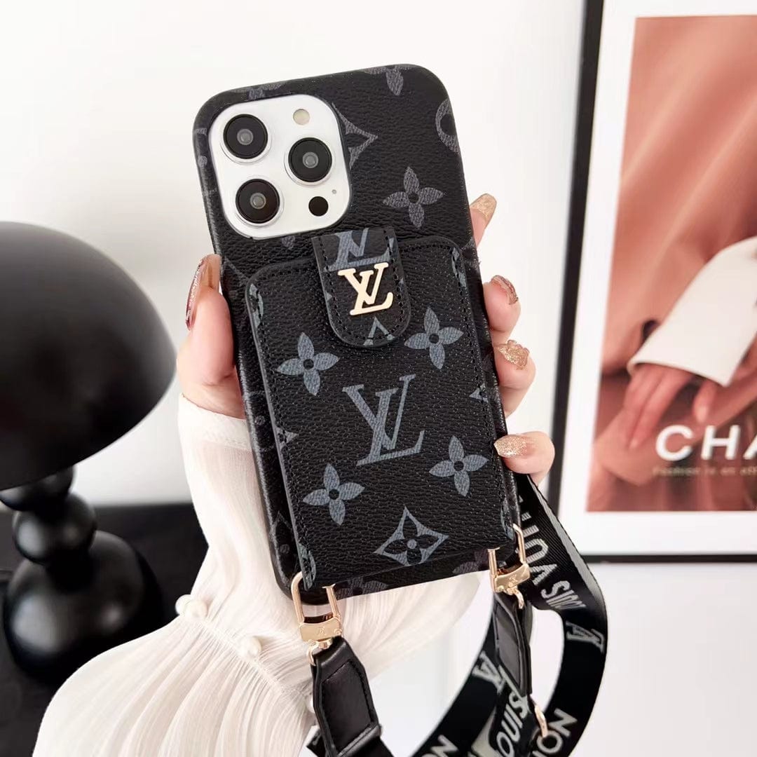 Tunde Store Loiuis Vuitton Monogram iPhone Case with Wrist Strap and Pouch | Luxury and Functionality
