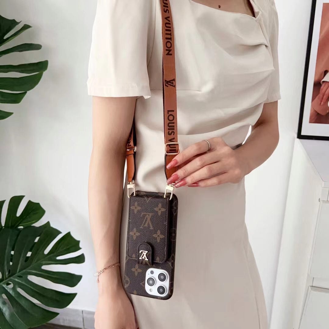 Tunde Store Loiuis Vuitton Monogram iPhone Case with Wrist Strap and Pouch | Luxury and Functionality