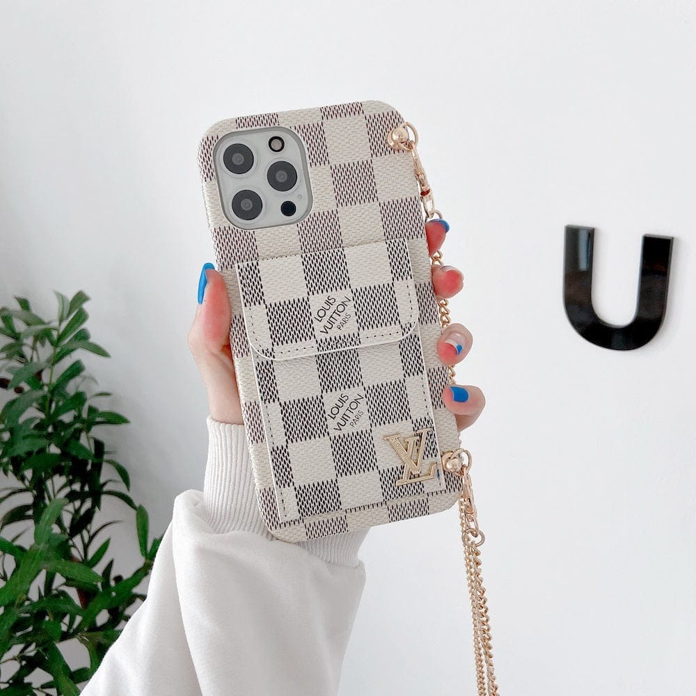 Tunde Store Louis Vuitton And Gucci Back Pocket iPhone 14 Case With Straps