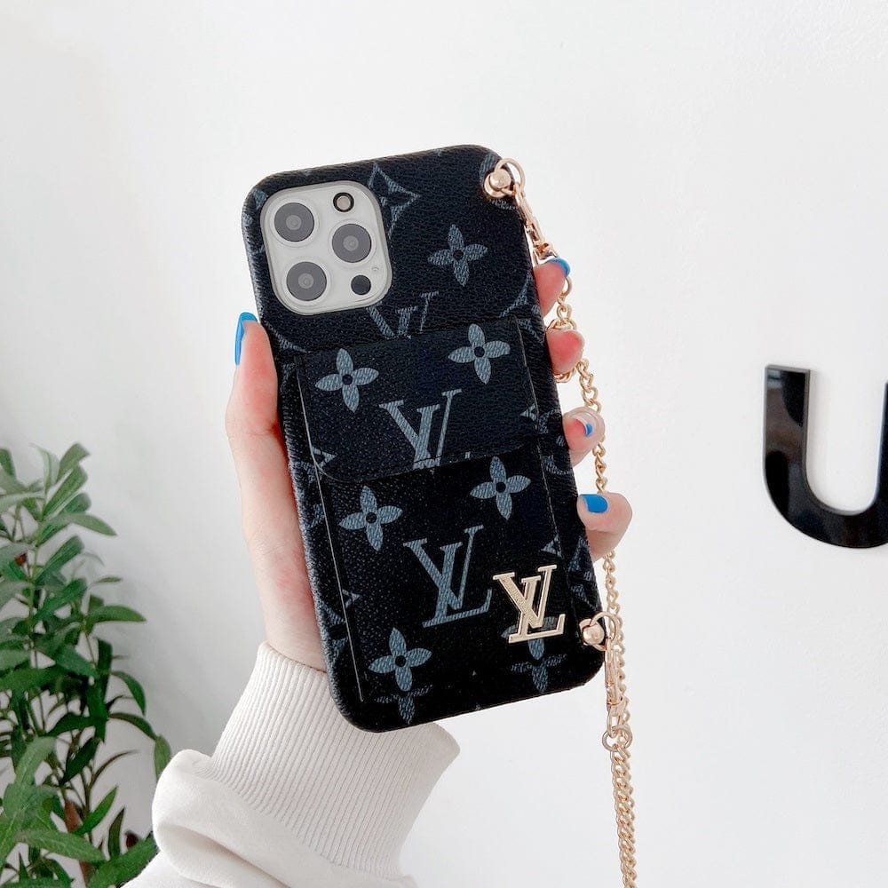 Tunde Store Louis Vuitton And Gucci Back Pocket iPhone 14 Case With Straps