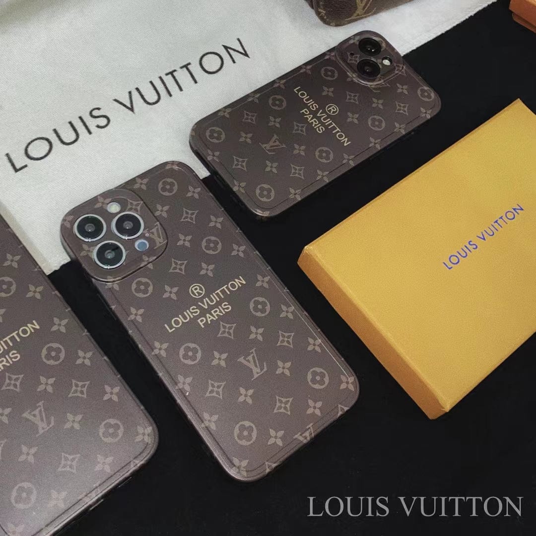 Tunde Store Louis Vuitton Classic Monogram iPhone Cases with Gold Branding