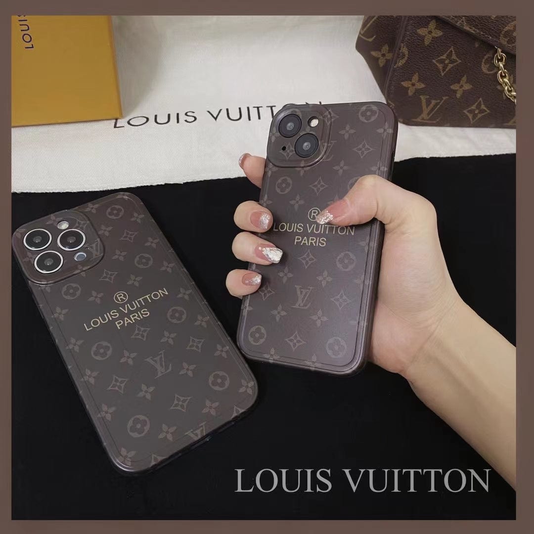 Tunde Store Louis Vuitton Classic Monogram iPhone Cases with Gold Branding