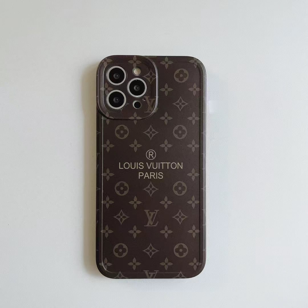 Tunde Store Louis Vuitton Classic Monogram iPhone Cases with Gold Branding