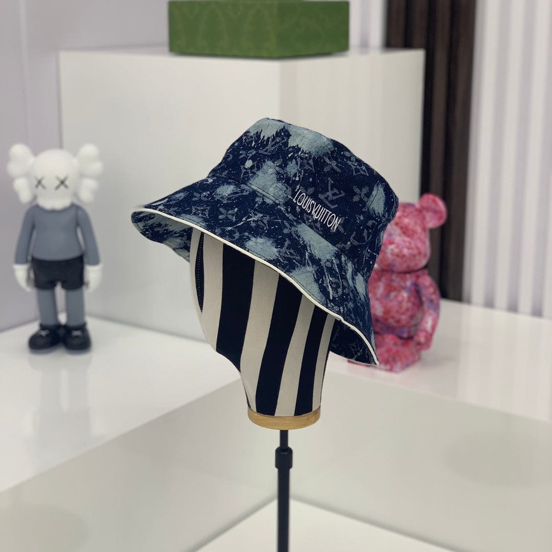Tunde Store Louis Vuitton Distressed Denim Monogram Bucket Hat