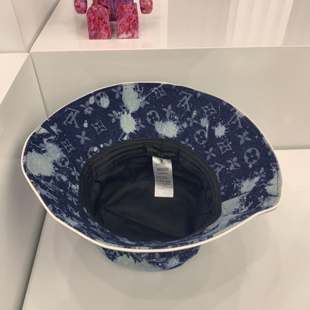 Tunde Store Louis Vuitton Distressed Denim Monogram Bucket Hat