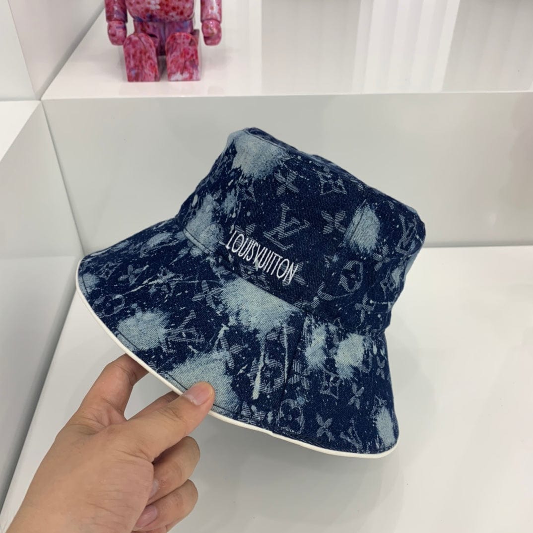 Tunde Store Louis Vuitton Distressed Denim Monogram Bucket Hat