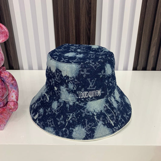 Tunde Store Louis Vuitton Distressed Denim Monogram Bucket Hat