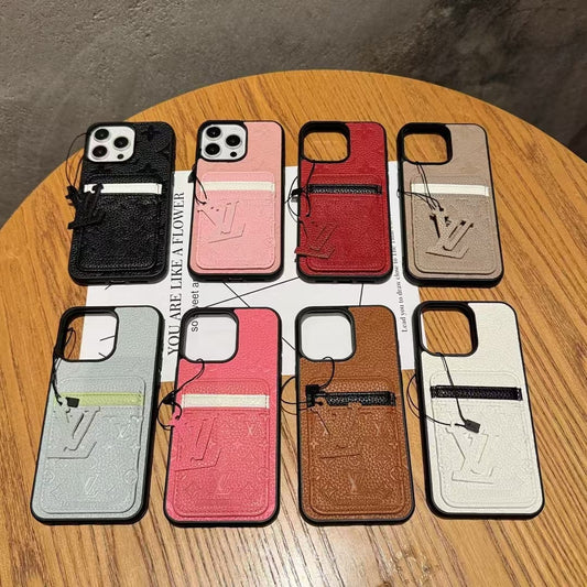 Tunde Store Louis Vuitton Embossed Monogram Zip Pocket Card iPhone Case