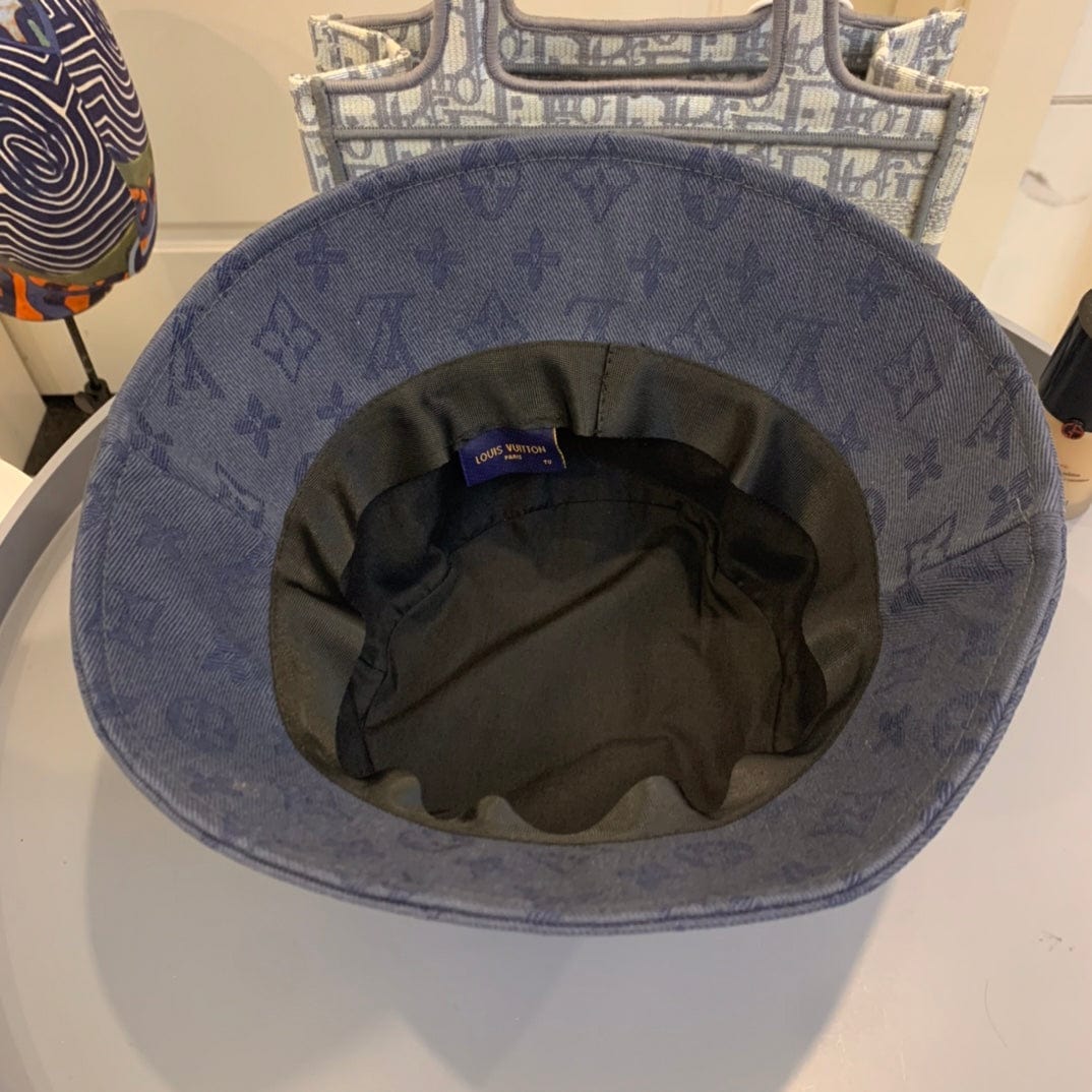Tunde Store Louis Vuitton Embroidered Monogram Denim Bucket Hat