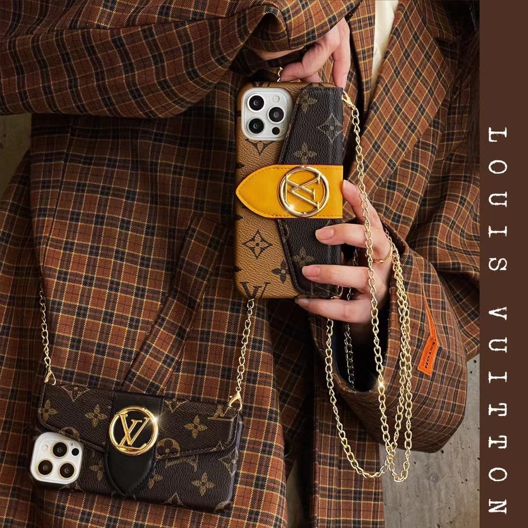 Tunde Store Louis Vuitton iPhone 14 Wallet Case With Straps | Louis Vuitton Back Pocket case for iPhone 14