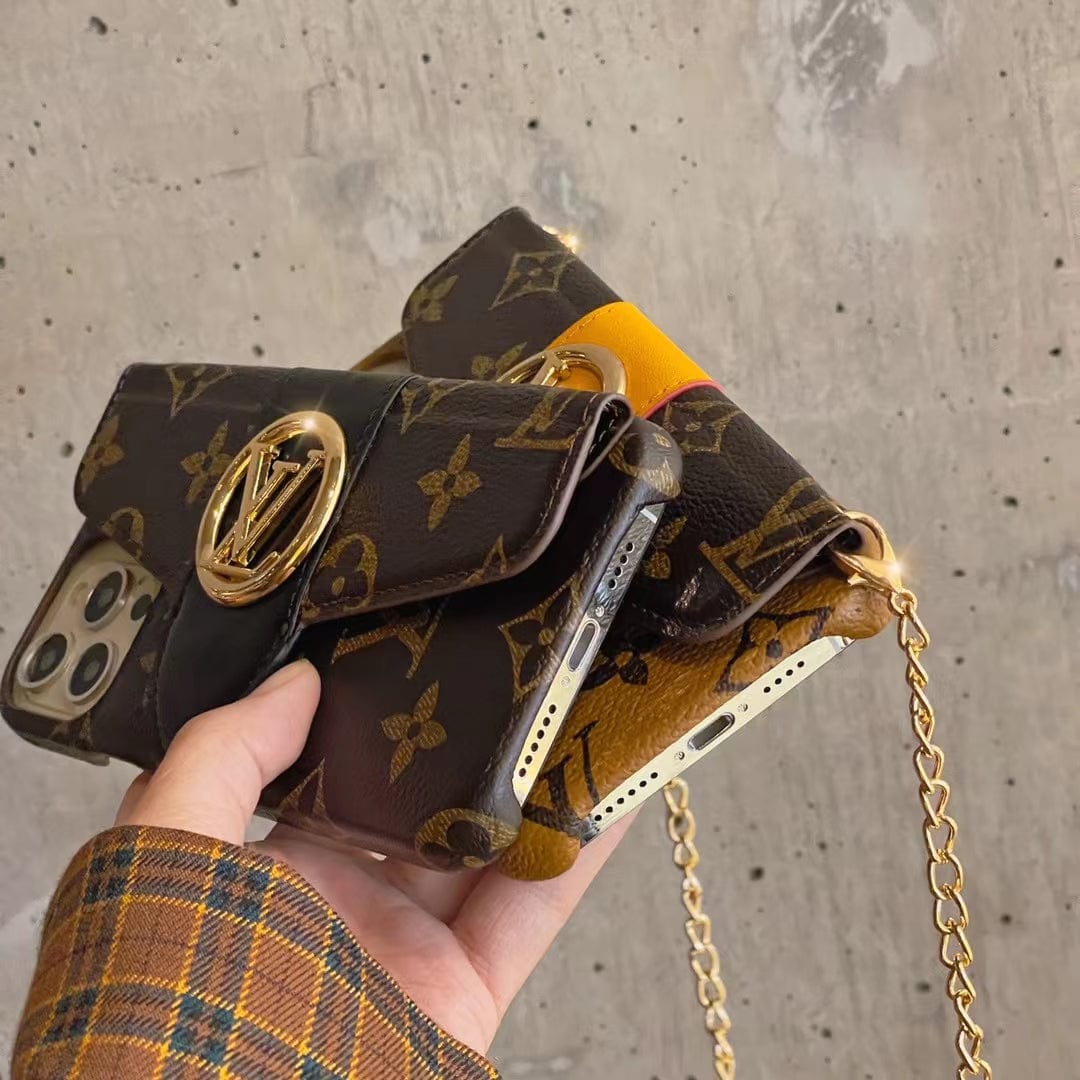 Tunde Store Louis Vuitton iPhone 14 Wallet Case With Straps | Louis Vuitton Back Pocket case for iPhone 14