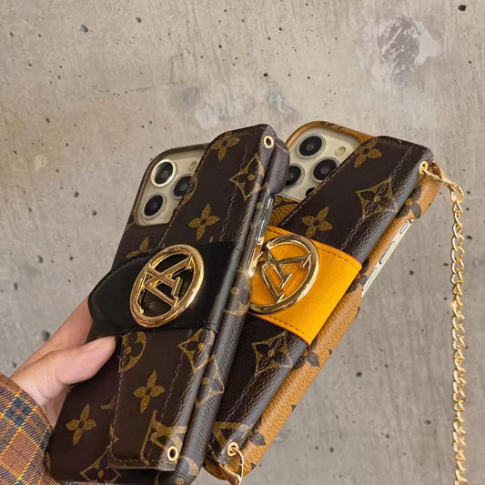 Tunde Store Louis Vuitton iPhone 14 Wallet Case With Straps | Louis Vuitton Back Pocket case for iPhone 14